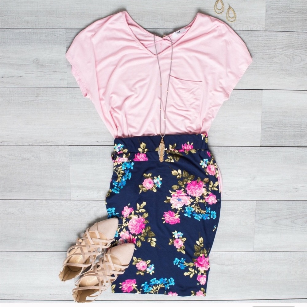 AJ Floral Pencil Skirt